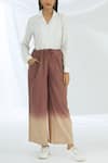 Buy_Chambray & Co._Beige Cotton Linen Pants _at_Aza_Fashions