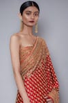 Buy_RI.Ritu Kumar_Red Silk Chinon Embroidered Saree With Unstitched Blouse Fabric _Online_at_Aza_Fashions