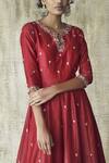 Buy_Himani & Anjali Shah_Red Chanderi Silk Anarkali Set_Online_at_Aza_Fashions