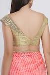 Buy_Bhairavi Jaikishan_Gold Leheriya Saree With Blouse _Online_at_Aza_Fashions