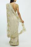 Shop_Bhairavi Jaikishan_Off White Embroidered Net Saree_at_Aza_Fashions