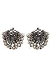 Zariin_Black Antique Stud Earrings_Online_at_Aza_Fashions