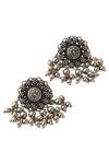 Shop_Zariin_Black Antique Stud Earrings_at_Aza_Fashions