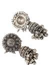 Shop_ZARIIN_Black Antique Jhumkas_at_Aza_Fashions