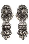 ZARIIN_Black Antique Jhumkas_Online_at_Aza_Fashions