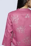 Manasi Sengupta_Pink Satin Muslin Dress Round Jacket Band Maxi With Embellished  _at_Aza_Fashions