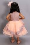 Shop_Janyas Closet_Peach Soft Gold Shimmer Ruffled Dress _at_Aza_Fashions
