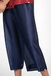 Buy_Umbar_Blue Silk Cotton Blend High Waist Culottes  _Online_at_Aza_Fashions