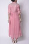 Shop_5x By Ajit Kumar_Pink Chanderi Anarkali Set_at_Aza_Fashions