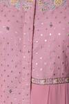 Shop_5x By Ajit Kumar_Pink Chanderi Anarkali Set_Online_at_Aza_Fashions