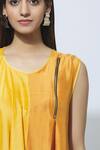 Ezra_Yellow Dupion Silk Draped Maxi Dress_at_Aza_Fashions