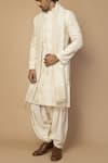 Buy_Siddartha Tytler_Off White Matka Silk Sherwani Set _at_Aza_Fashions