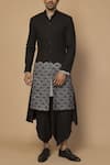 Buy_Siddartha Tytler_Black Matka Silk Sherwani  _at_Aza_Fashions