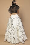 Shop_Siddartha Tytler_Black Organza Round Ruffle Skirt Set _at_Aza_Fashions