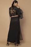 Shop_Siddartha Tytler_Black Net Embellished Saree With Blouse_at_Aza_Fashions