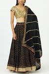 Shop Nazar By Indu Black Cotton Voil Round Print Lehenga Set at Aza Fashions Shop_Nazar By Indu_Black Cotton Voil Round Print Lehenga Set _at_Aza_Fashions