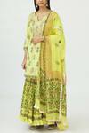 Buy_Nazar By Indu_Yellow Block Print Kurta Lehenga Set_at_Aza_Fashions