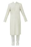 Buy_Vanshik_Off White Chanderi Silk Kurta Set _Online_at_Aza_Fashions
