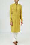 Buy_Vanshik_Yellow Georgette Embroidered Kurta Set _at_Aza_Fashions