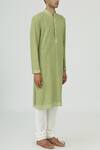 Vanshik_Green Georgette Embroidered Kurta Set _Online_at_Aza_Fashions