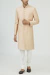 Buy_Vanshik_Pink Jacquard Silk Sherwani Set_at_Aza_Fashions