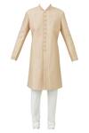 Buy_Vanshik_Pink Jacquard Silk Sherwani Set_Online_at_Aza_Fashions
