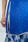 Buy_Mandira Wirk - Indian_Blue Chiffon U Neck Embellished Kurta Sharara Set _Online_at_Aza_Fashions