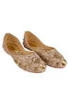 Buy_Kkarma Accessories_Gold Embellished Zardozi Juttis _at_Aza_Fashions