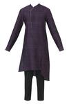 Buy Dhruv Vaish Purple Raw Silk, Terry Cotton Embellished Kurta Set Online at Aza Fashions Buy_Dhruv Vaish_Purple Raw Silk, Terry Cotton Embellished Kurta Set_Online_at_Aza_Fashions