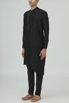 Buy_Dhruv Vaish_Black Raw Silk Embellished Kurta Set  _Online_at_Aza_Fashions