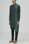 Buy_Dhruv Vaish_Green Cotton Silk Kurta Set_Online_at_Aza_Fashions