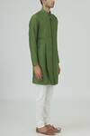 Dhruv Vaish Green Textured Kurta Set Online at Aza Fashions Dhruv Vaish_Green Textured Kurta Set_Online_at_Aza_Fashions