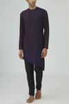 Buy Dhruv Vaish Purple Cotton Silk Dyed Kurta Set at Aza Fashions Buy_Dhruv Vaish_Purple Cotton Silk Dyed Kurta Set_at_Aza_Fashions