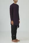 Dhruv Vaish Purple Cotton Silk Dyed Kurta Set Online at Aza Fashions Dhruv Vaish_Purple Cotton Silk Dyed Kurta Set_Online_at_Aza_Fashions