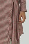 Dhruv Vaish_Pink Cotton Satin Printed Kurta Set_at_Aza_Fashions