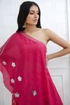 Buy_Mandira Wirk - Indian_Pink Chiffon, Cotton Silk Embellished Tunic Palazzo Set_Online_at_Aza_Fashions