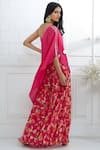 Shop_Mandira Wirk - Indian_Pink Chiffon, Cotton Silk Embellished Tunic Palazzo Set_at_Aza_Fashions