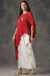 Buy_Twenty Nine_Red Modal Satin Bandhani Cape Top_Online_at_Aza_Fashions