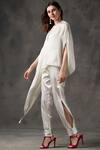 Buy_Twenty Nine_White Modal Satin Asymmetric Cape Top_Online_at_Aza_Fashions