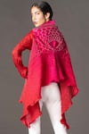 Twenty Nine_Red Silk Collared Neck Bandhani Top _Online_at_Aza_Fashions