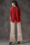 Shop_Twenty Nine_Red Gajji Silk Bandhani Round Top _at_Aza_Fashions