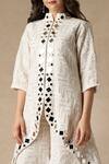 Buy_Twenty Nine_White Georgette Mirror Work Jacket_Online_at_Aza_Fashions