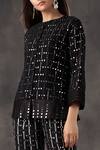 Buy_Twenty Nine_Black Georgette Mirror Work Jacket_Online_at_Aza_Fashions