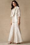 Twenty Nine_White Chanderi Short Jacket_Online_at_Aza_Fashions