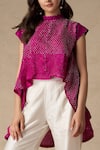 Buy_Twenty Nine_Pink Silk Round Bandhani Top _Online_at_Aza_Fashions