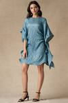 Buy_Twenty Nine_Blue Silk Crushed Kaftan Dress_at_Aza_Fashions