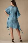 Shop_Twenty Nine_Blue Silk Crushed Kaftan Dress_at_Aza_Fashions
