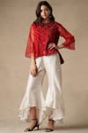 Buy_Twenty Nine_Red Bandhani Silk Shirt_at_Aza_Fashions