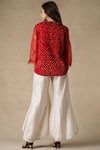 Shop_Twenty Nine_Red Bandhani Silk Shirt_at_Aza_Fashions