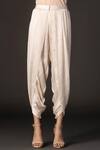 Shop_Twenty Nine_White Modal Satin Embellished Tulip Pants_at_Aza_Fashions